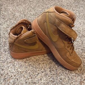 Nike Brown High-Top Sneakers with Gum Sole